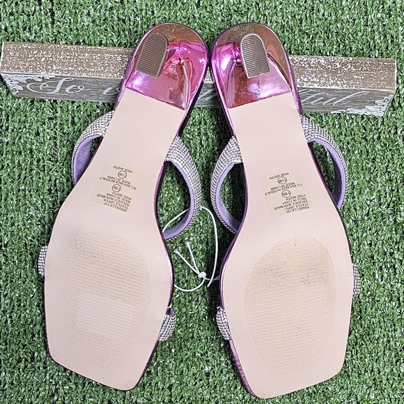 CHASE & CHLOE | ARABELLA EMBELLISHED DOUBLE STRAP METALLIC HEELS - NWOT! - Picture 14 of 16